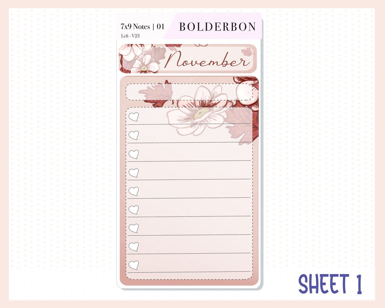 NOVEMBER 7x9 Notes Kit || Planner Sticker Kit for Erin Condren Dashboard
