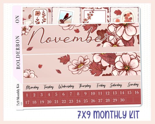 NOVEMBER 7x9 Monthly Sticker Kit || Fall, Autumn