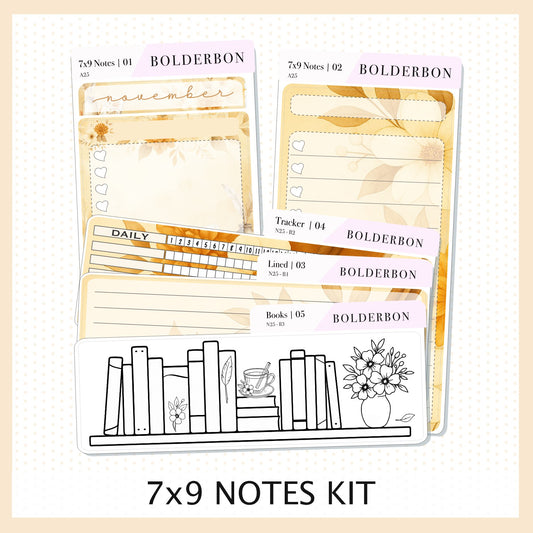 NOVEMBER 7x9 Notes Kit || 2025/2026 Planner Sticker Kit for Erin Condren Planners, Fall View Theme