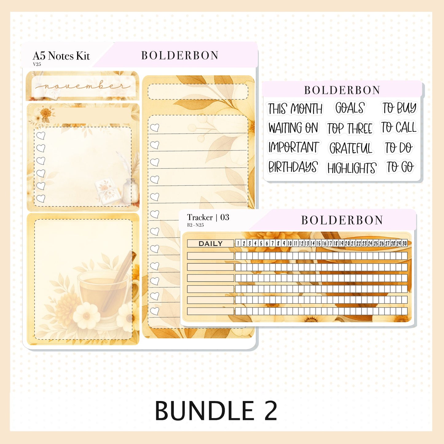 NOVEMBER A5 Notes Kit || New Layout 2025/2026, Planner Sticker Kit for Erin Condren Planners, Fall View Theme