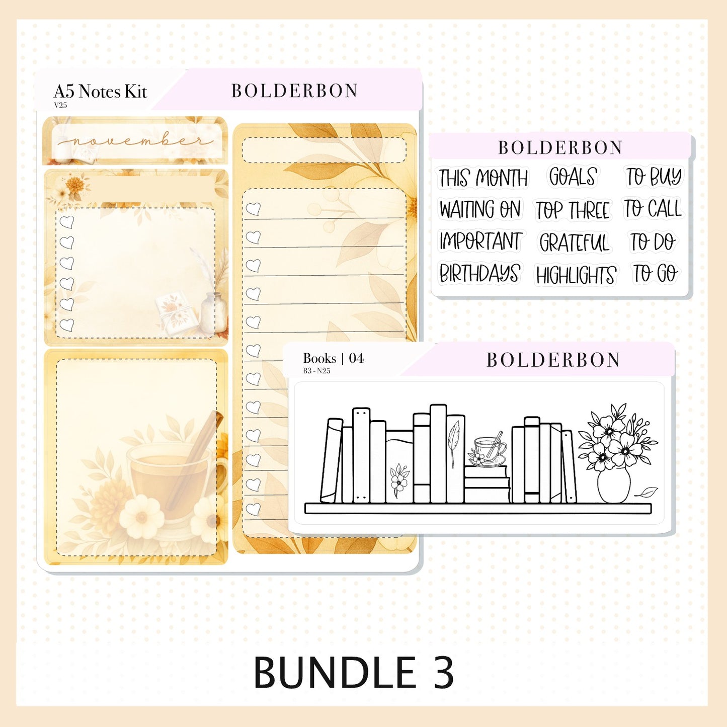 NOVEMBER A5 Notes Kit || New Layout 2025/2026, Planner Sticker Kit for Erin Condren Planners, Fall View Theme