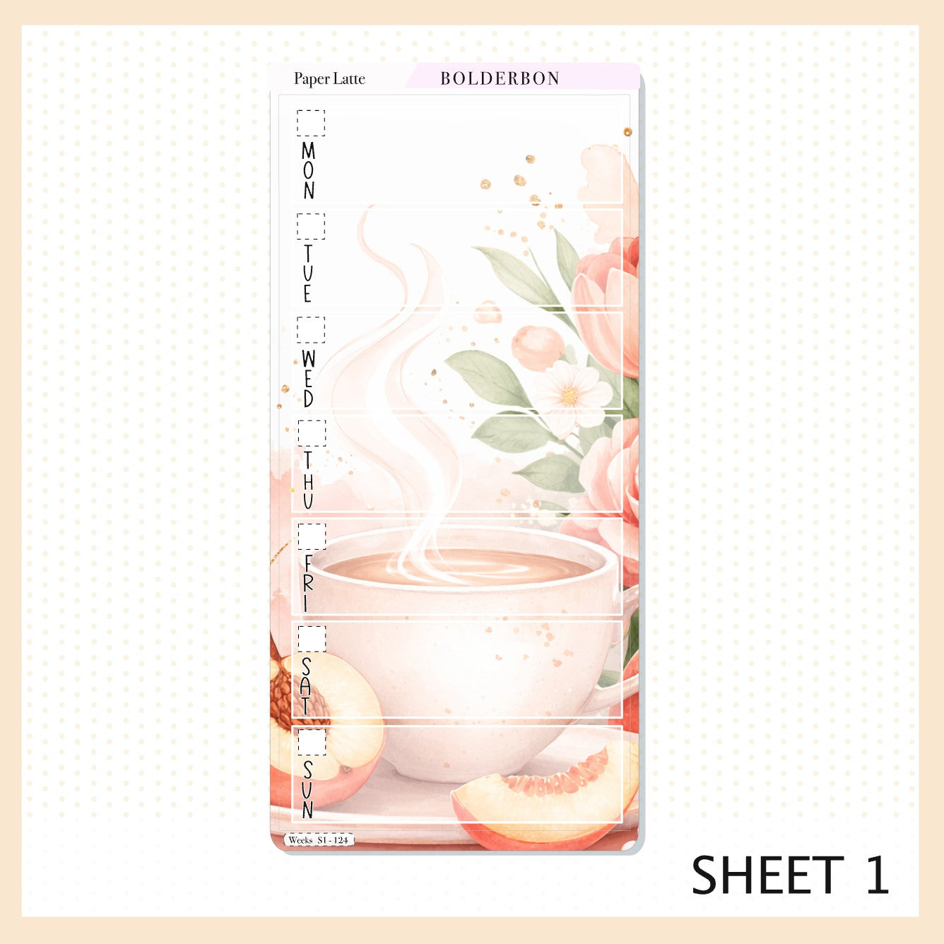 PEACH LATTE || Hobonichi Weeks Sticker Kit