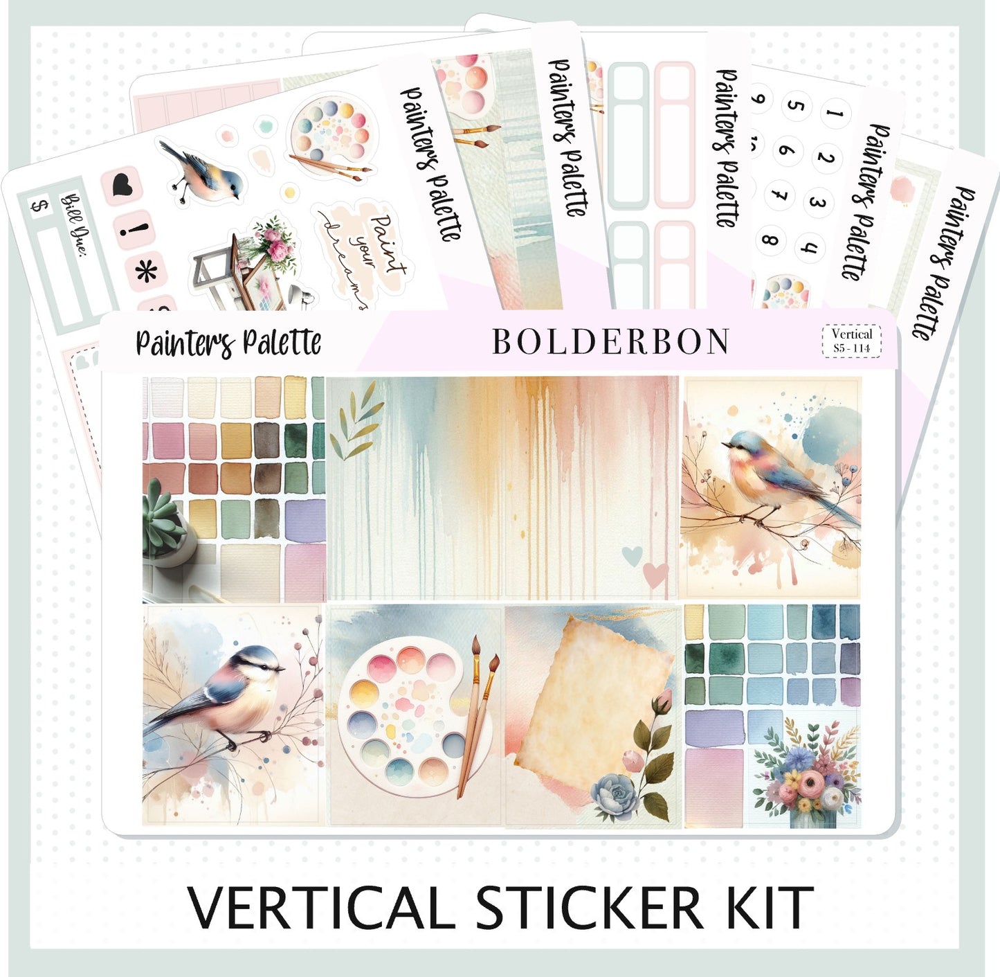 PAINTER'S PALETTE || 7x9 Vertical Planner Sticker Kit