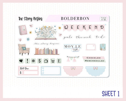 THE STORY BEGINS || 7x9 Vertical Planner Sticker Kit