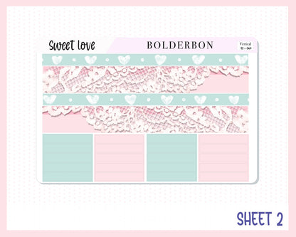 SWEET LOVE || 7x9 Vertical Planner Sticker Kit