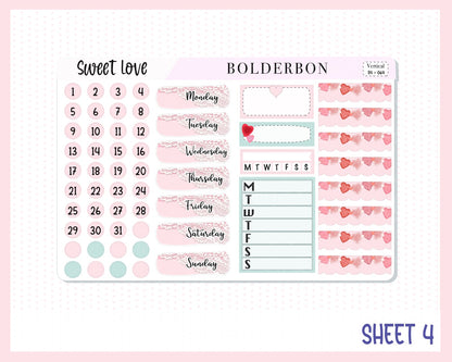 SWEET LOVE || 7x9 Vertical Planner Sticker Kit