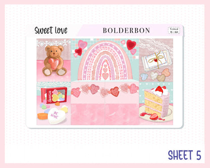 SWEET LOVE || 7x9 Vertical Planner Sticker Kit