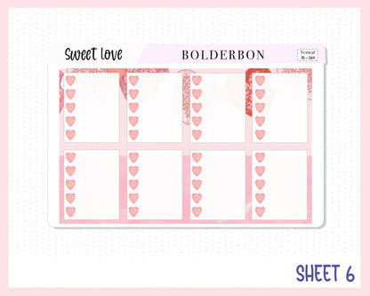 SWEET LOVE || 7x9 Vertical Planner Sticker Kit