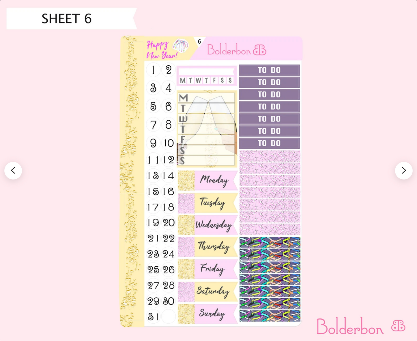 HAPPY NEW YEAR || 7x9 Vertical Planner Sticker Kit