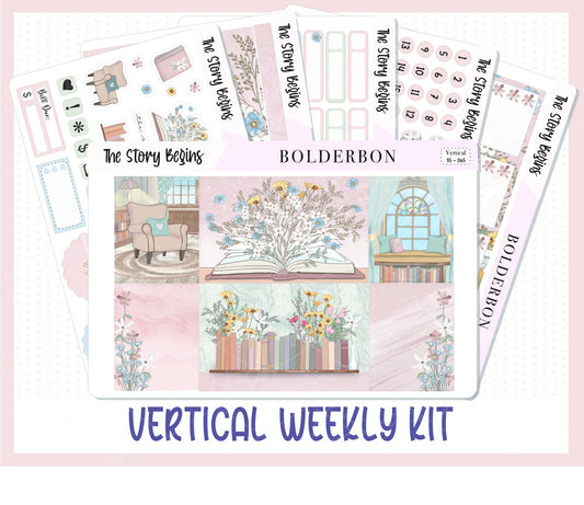 THE STORY BEGINS || 7x9 Vertical Planner Sticker Kit