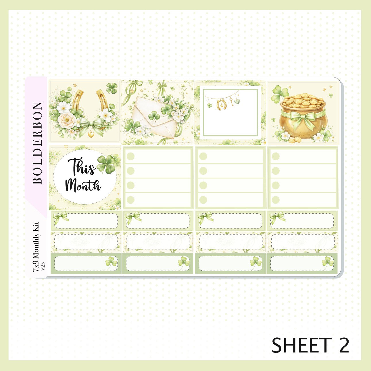 MARCH 7x9 Monthly Sticker Kit || Clover Planner Stickers for Erin Condren