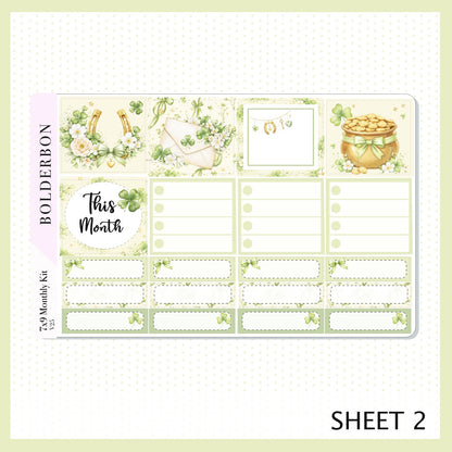 MARCH 7x9 Monthly Sticker Kit || Clover Planner Stickers for Erin Condren