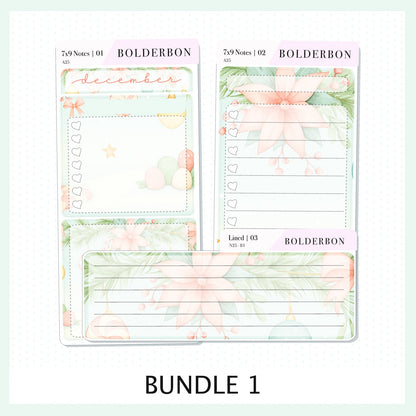 DECEMBER 7x9 Notes Kit || 2025/2026 Planner Sticker Kit for Erin Condren Planners, Festive Christmas Planner Stickers, Holiday Pastel Vibe