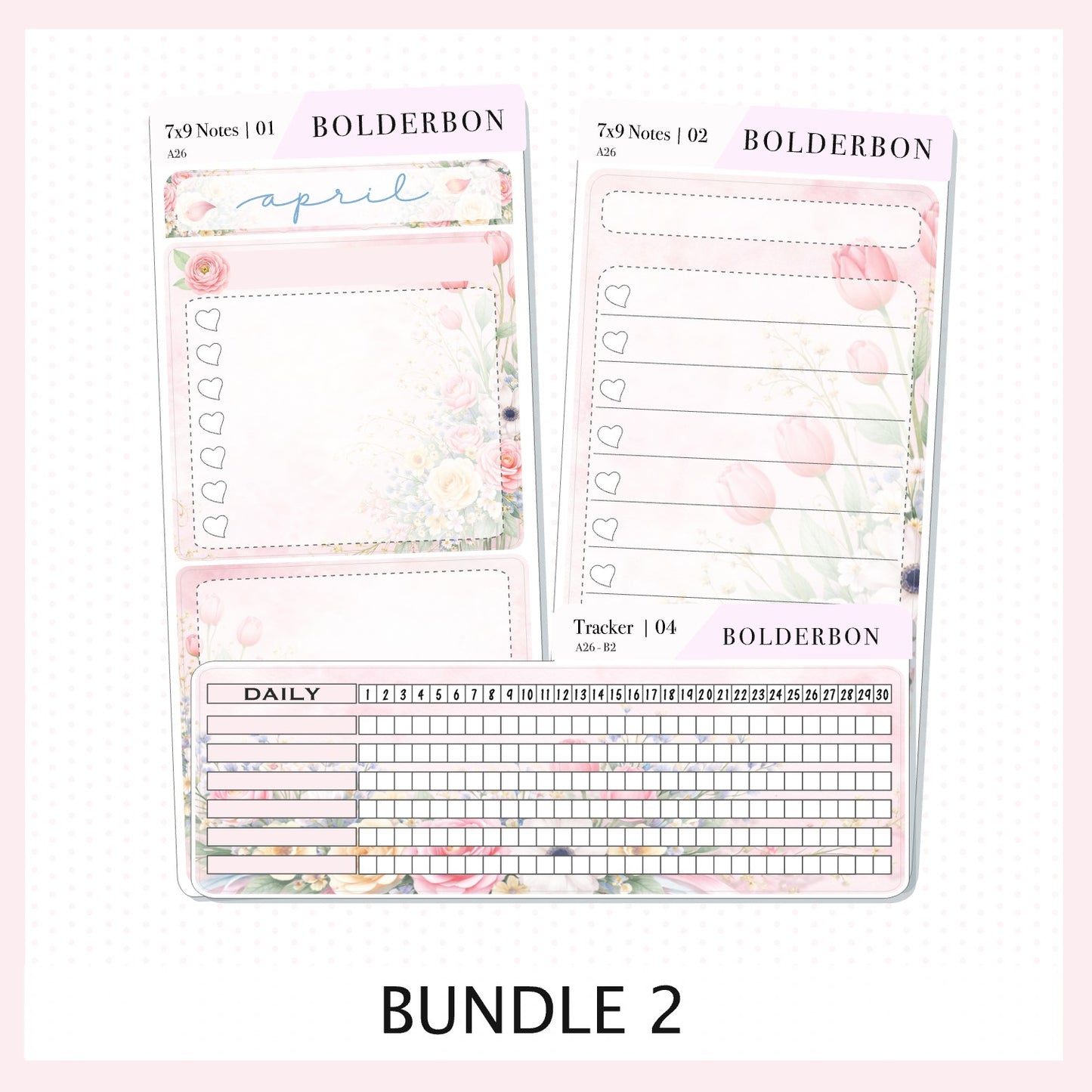 APRIL 7x9 Notes Kit || Hello Spring Planner Sticker Kit for Erin Condren Planners