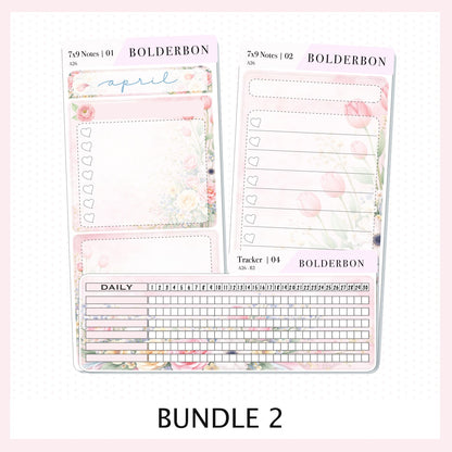 APRIL 7x9 Notes Kit || Hello Spring Planner Sticker Kit for Erin Condren Planners