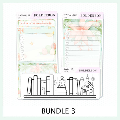 DECEMBER 7x9 Notes Kit || 2025/2026 Planner Sticker Kit for Erin Condren Planners, Festive Christmas Planner Stickers, Holiday Pastel Vibe