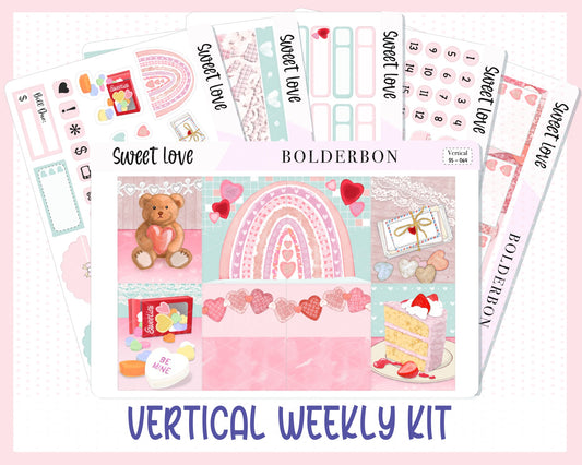 SWEET LOVE || 7x9 Vertical Planner Sticker Kit