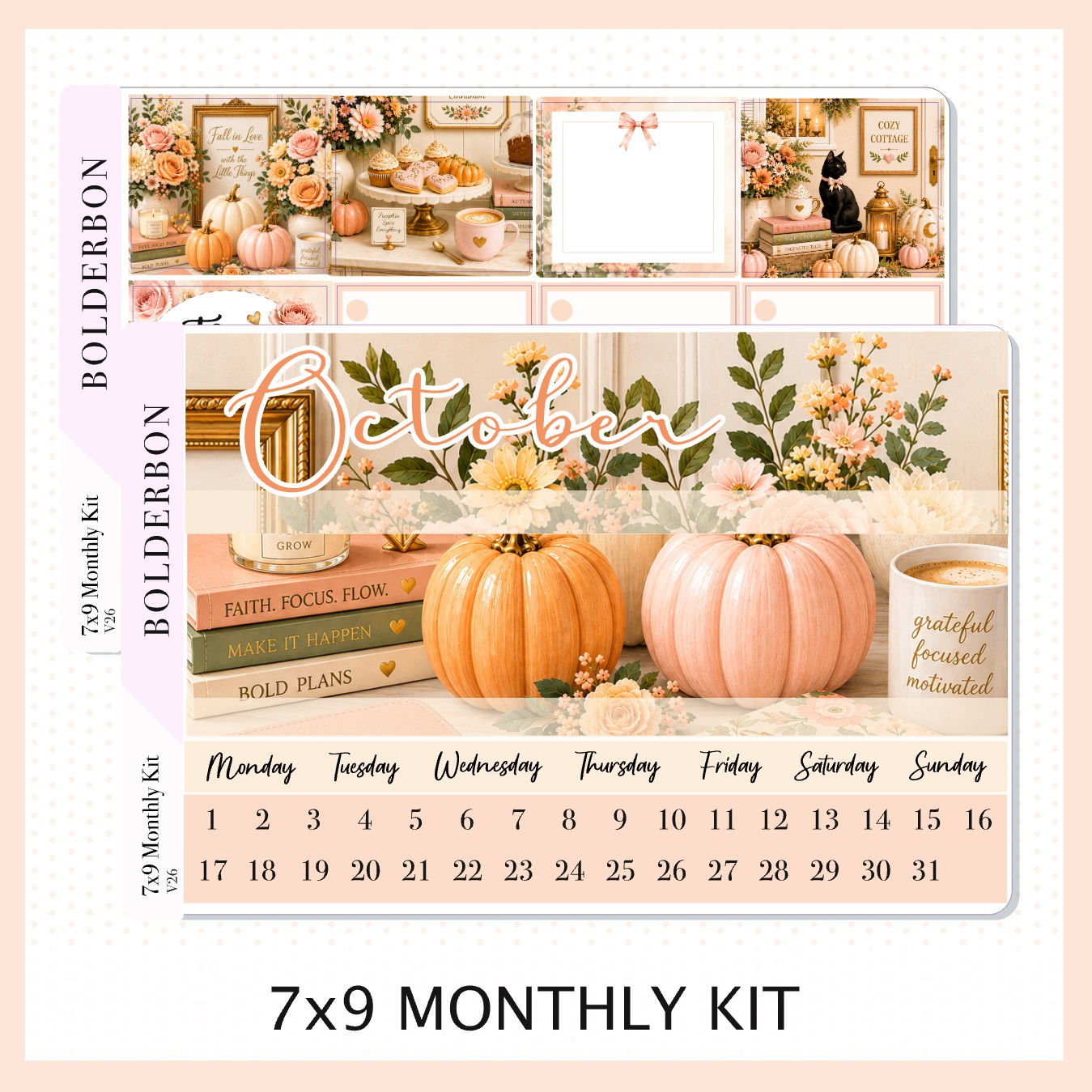 October 7x9 Monthly Sticker Kit