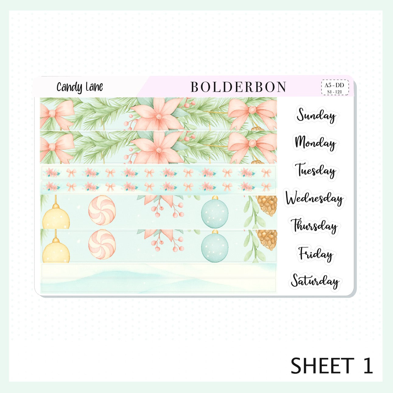 CANDY LANE A5 Daily Duo || Planner Sticker Kit