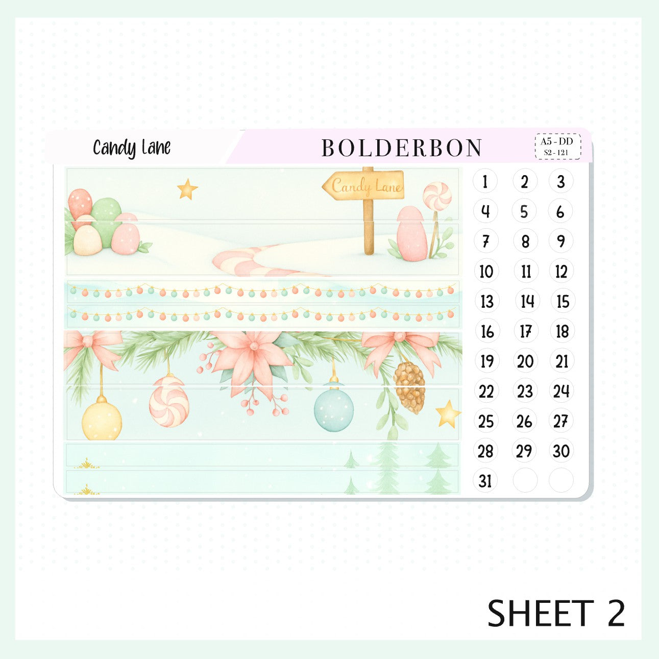 CANDY LANE A5 Daily Duo || Planner Sticker Kit