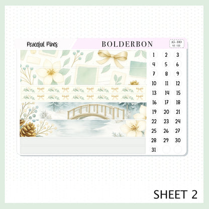 PEACEFUL PINES A5 Daily Duo || EC Planner Sticker Kit