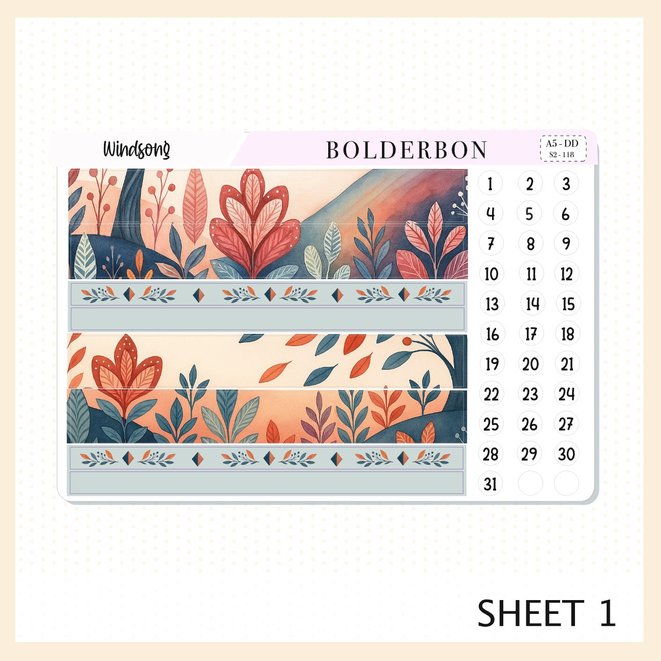 WINDSONG A5 Daily Duo || Planner Sticker Kit