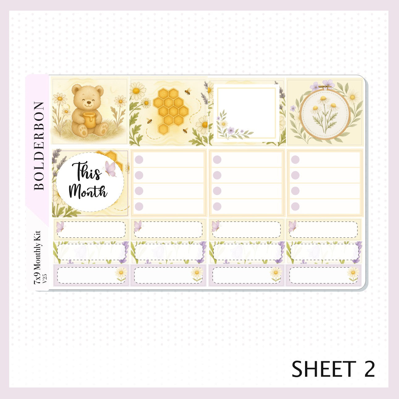 AUGUST 7x9 Monthly Sticker Kit || Sweet Honey