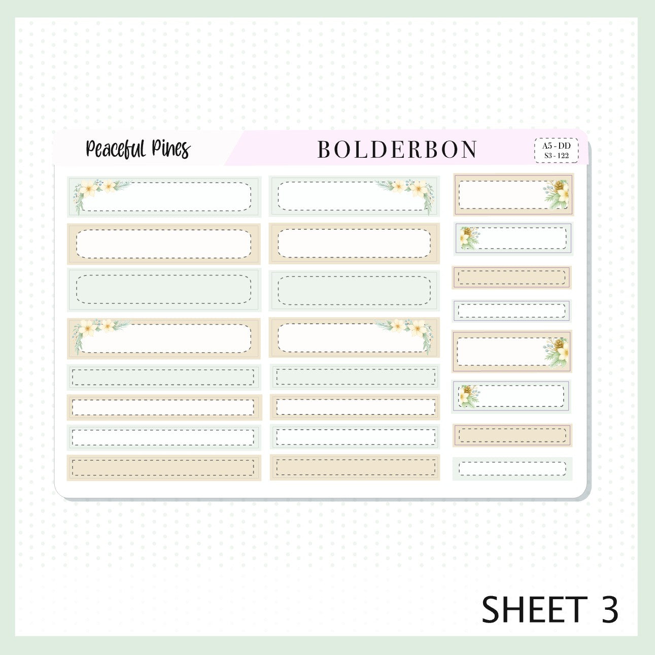 PEACEFUL PINES A5 Daily Duo || EC Planner Sticker Kit