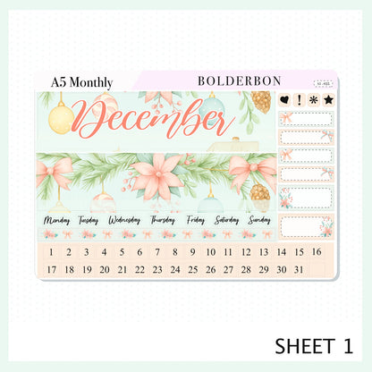 DECEMBER A5 MONTHLY KIT || Planner Stickers for Erin Condren