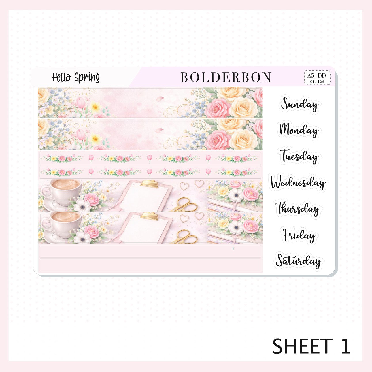 HELLO SPRING A5 Daily Duo || EC Planner Sticker Kit