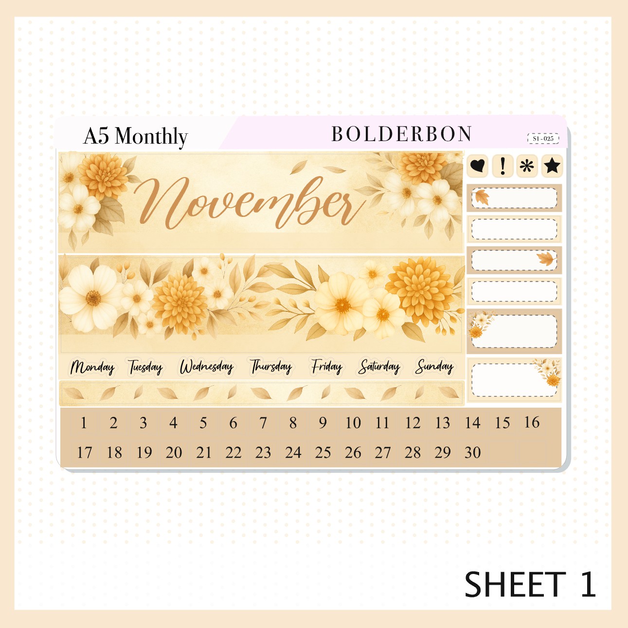 NOVEMBER A5 MONTHLY KIT || Planner Stickers for Erin Condren