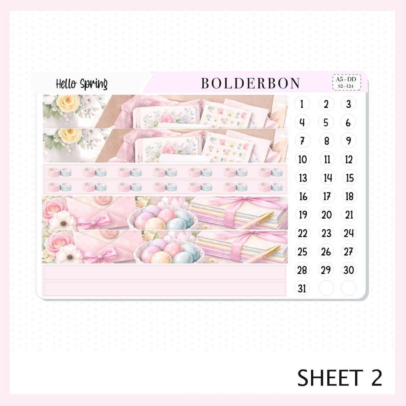 HELLO SPRING A5 Daily Duo || EC Planner Sticker Kit