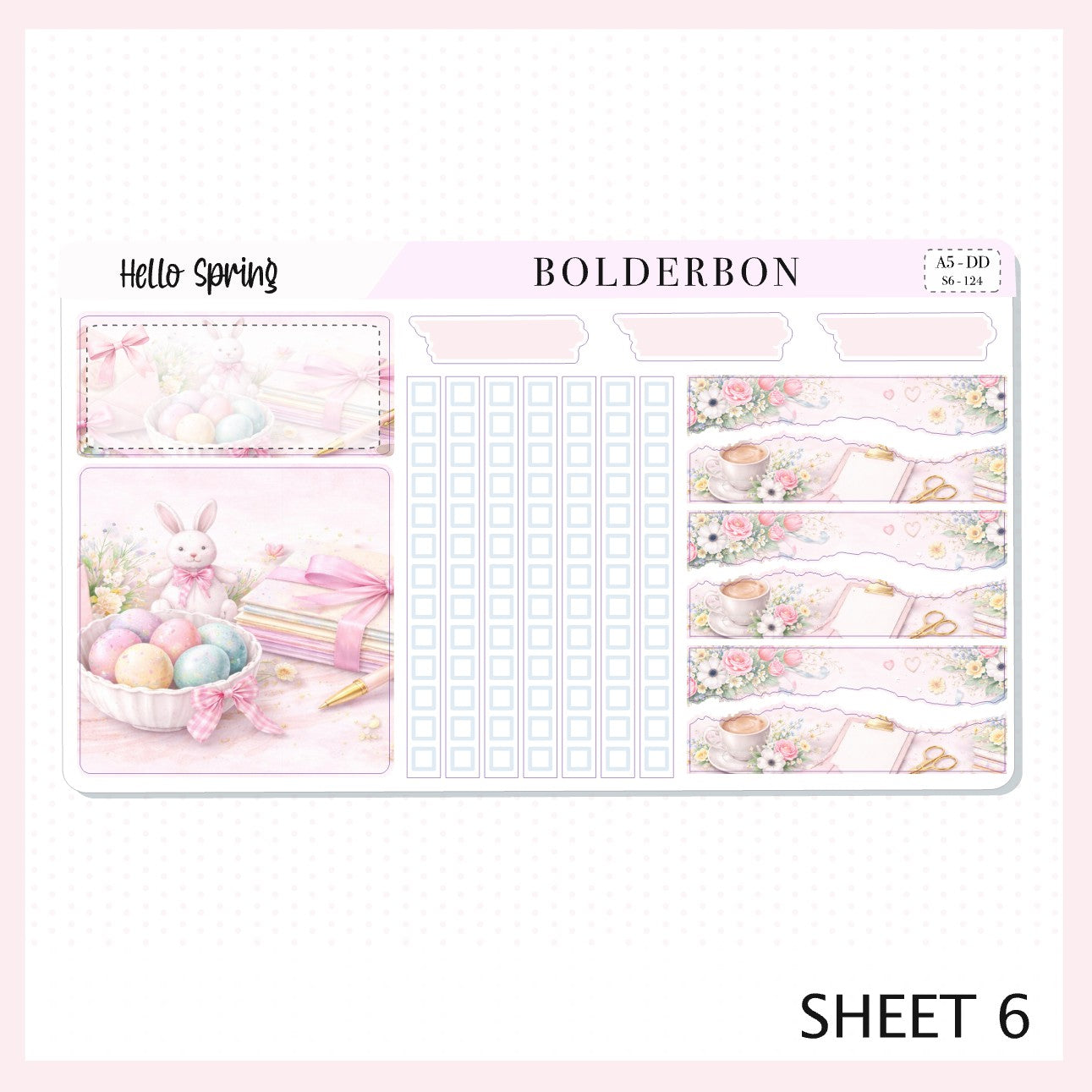 HELLO SPRING A5 Daily Duo || EC Planner Sticker Kit
