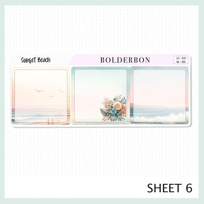 SUNSET BEACH || A5 Daily Duo Planner Sticker Kit