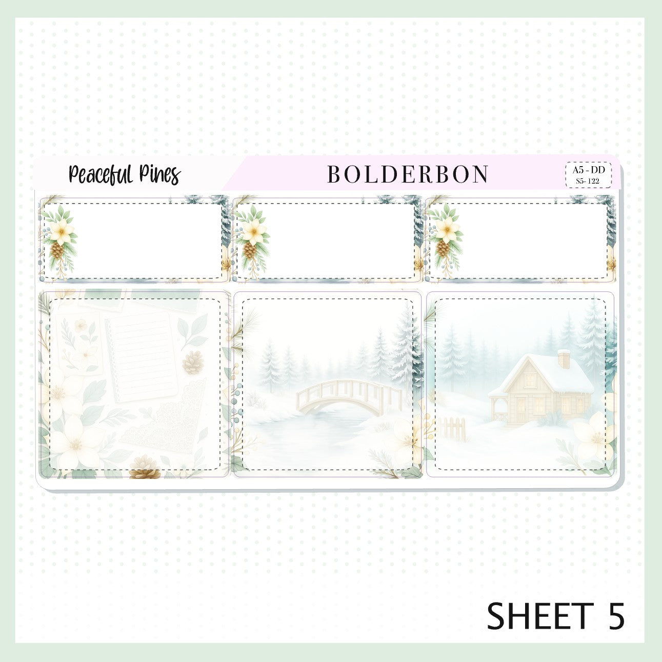 PEACEFUL PINES A5 Daily Duo || EC Planner Sticker Kit