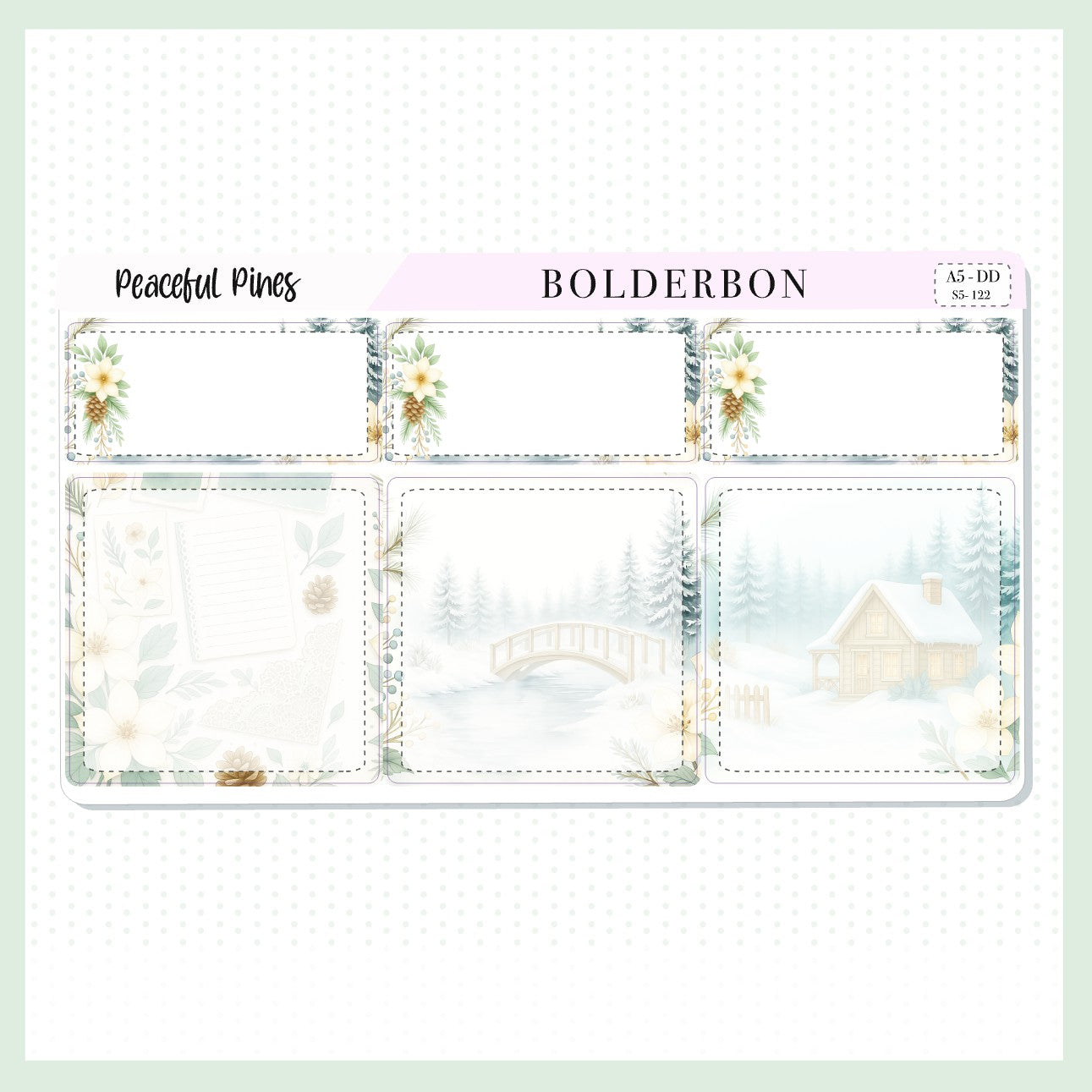PEACEFUL PINES A5 Daily Duo || EC Planner Sticker Kit