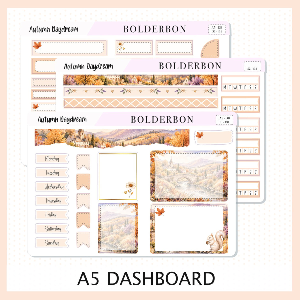 Autumn Daydream • A5 Weekly Dashboard Kit