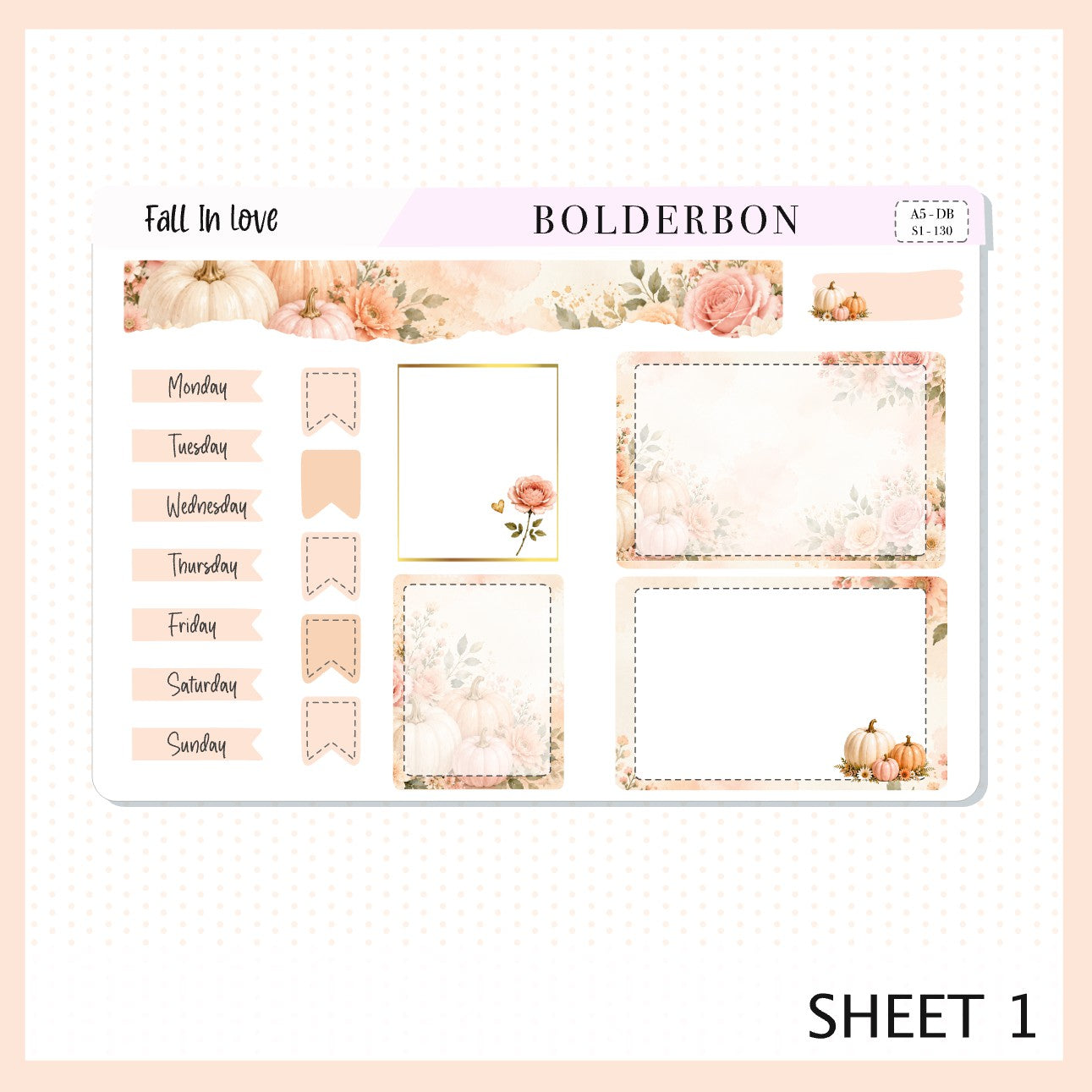 Fall In Love • A5 Weekly Dashboard Kit