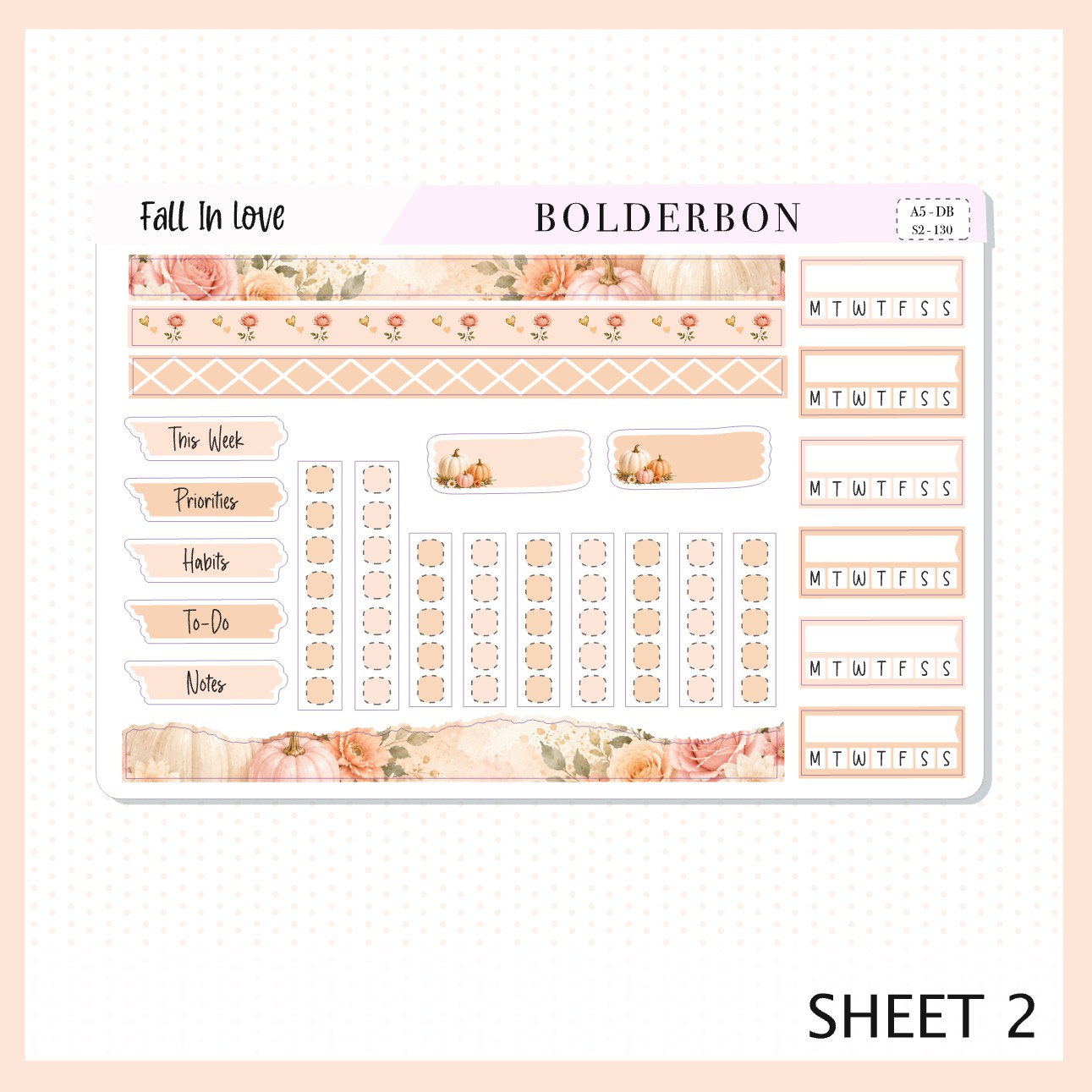 Fall In Love • A5 Weekly Dashboard Kit