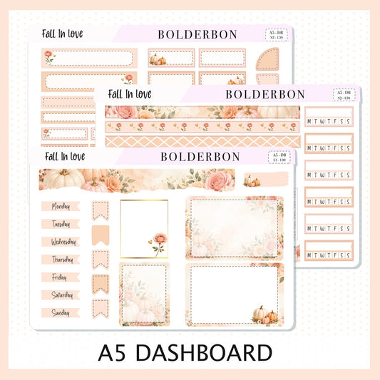 Fall In Love • A5 Weekly Dashboard Kit