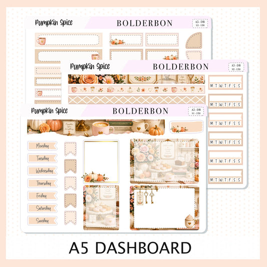 Pumpkin Spice • A5 Weekly Dashboard Kit