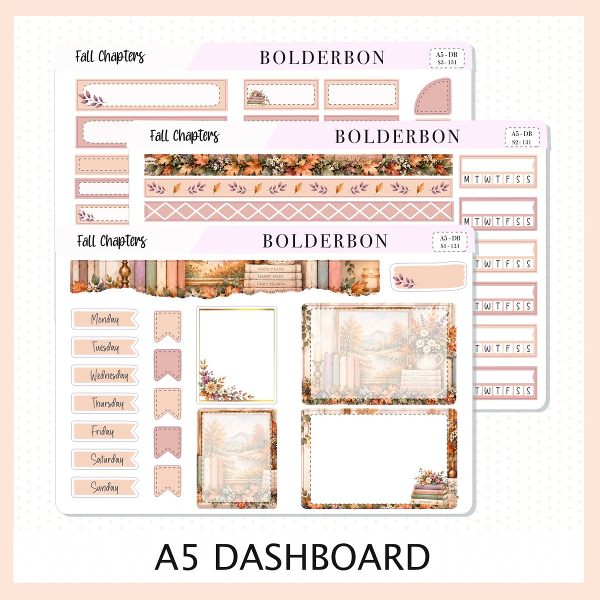 Fall Chapters • A5 Weekly Dashboard Kit