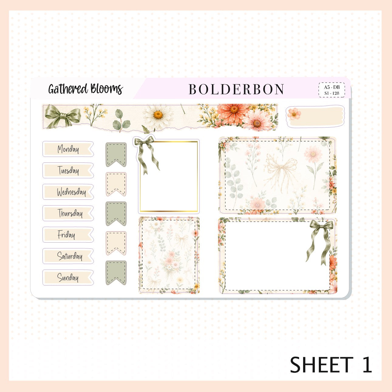 Gathered Blooms • A5 Weekly Dashboard Kit