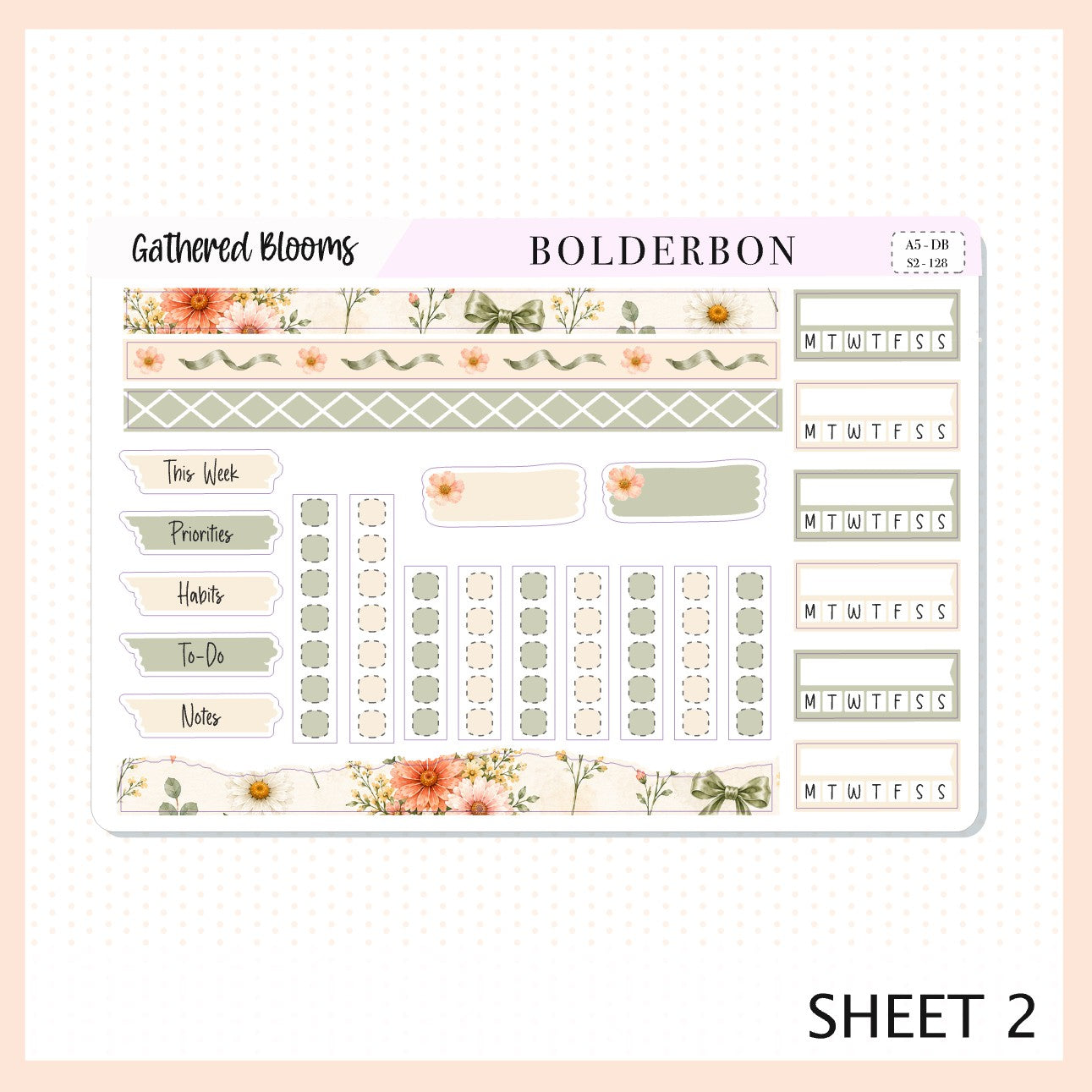 Gathered Blooms • A5 Weekly Dashboard Kit
