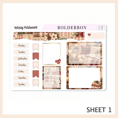 Holiday Patchwork • A5 Weekly Dashboard Kit