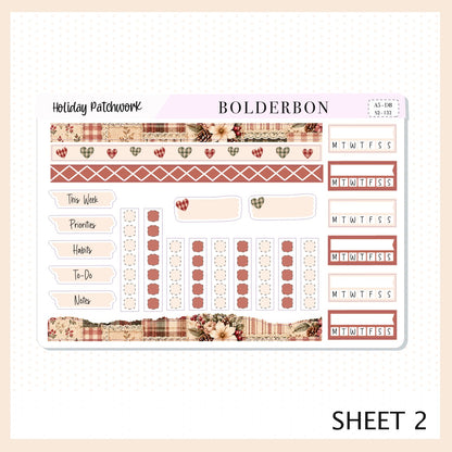 Holiday Patchwork • A5 Weekly Dashboard Kit