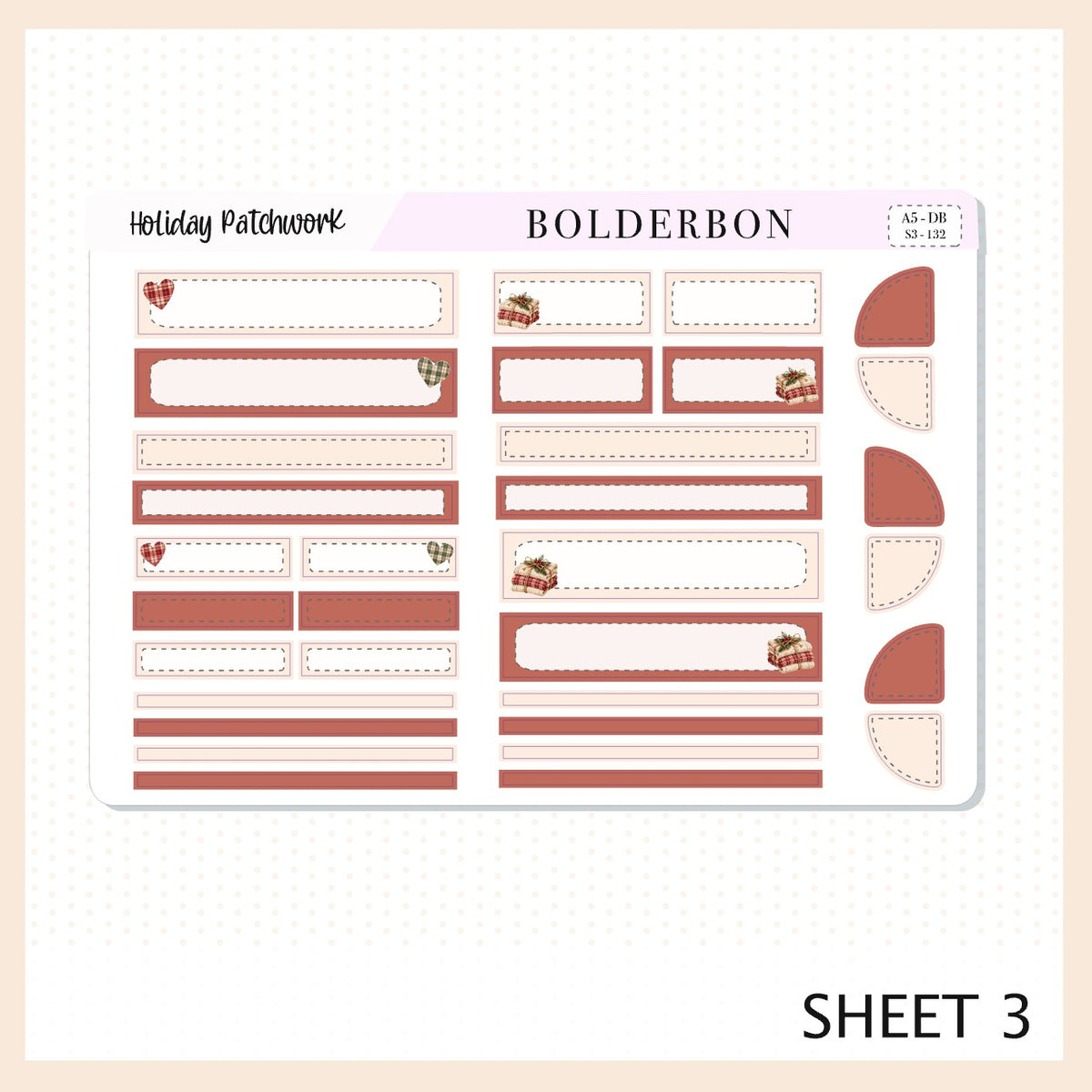 Holiday Patchwork • A5 Weekly Dashboard Kit