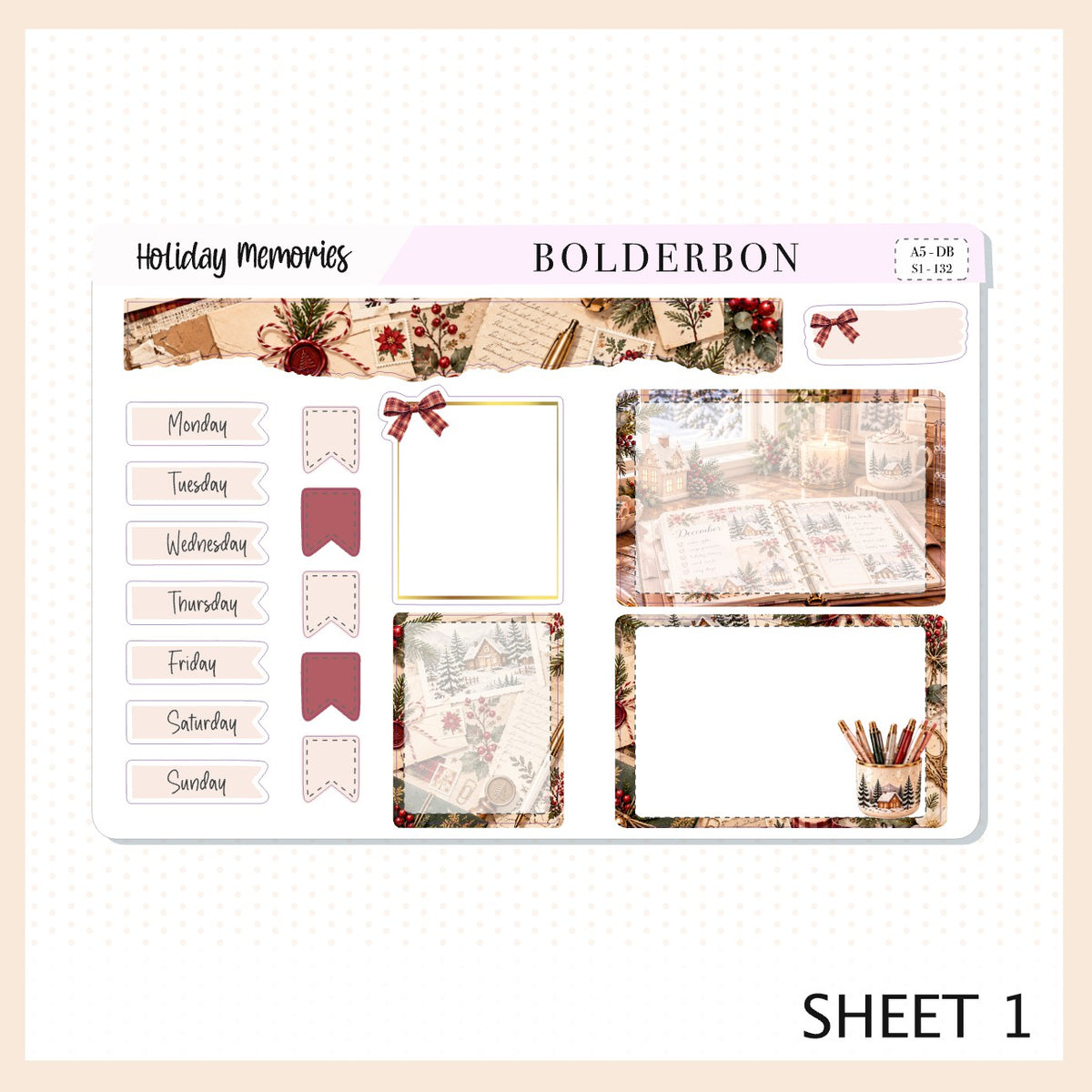 Holiday Memories • A5 Weekly Dashboard Kit