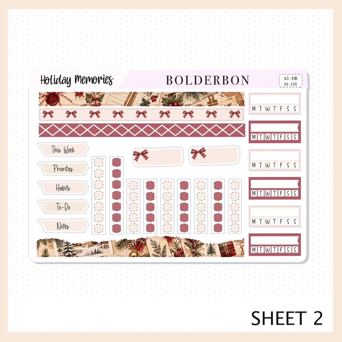 Holiday Memories • A5 Weekly Dashboard Kit