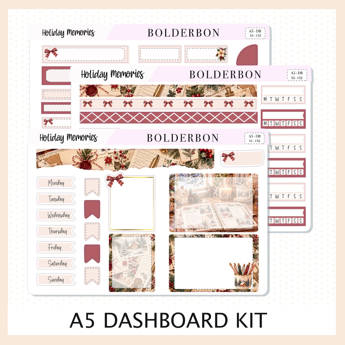 Holiday Memories • A5 Weekly Dashboard Kit